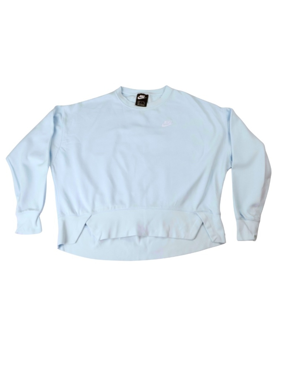 Nike Baby Blue Cropped Sweatshirt Oversized Small